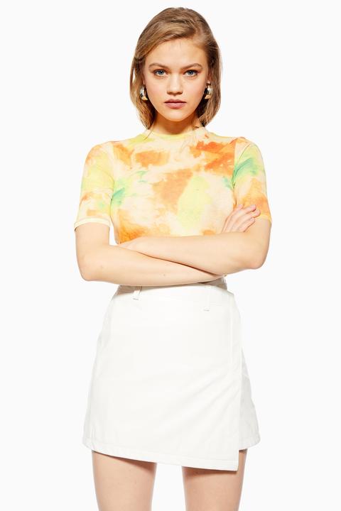 Womens Mesh Tie Dye Top - Multi, Multi