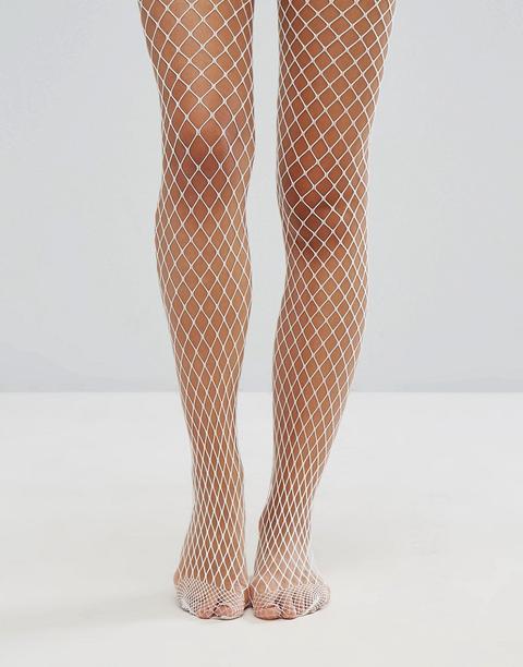 Gipsy Extra Large Fishnet Tights - White