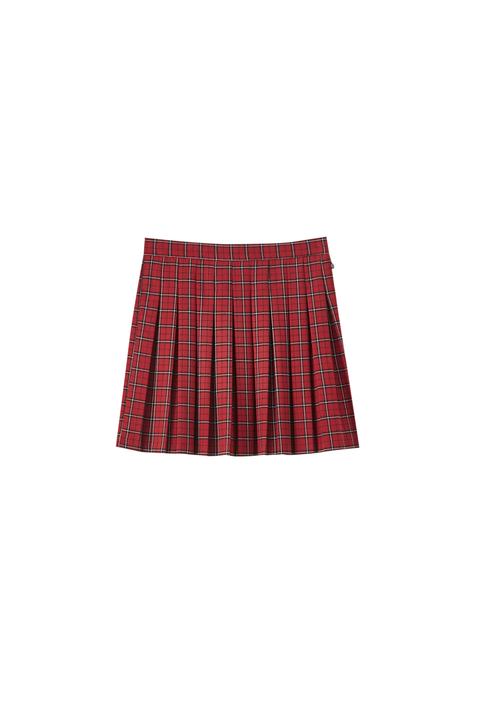 Minifalda Plisada Cuadros Rojos