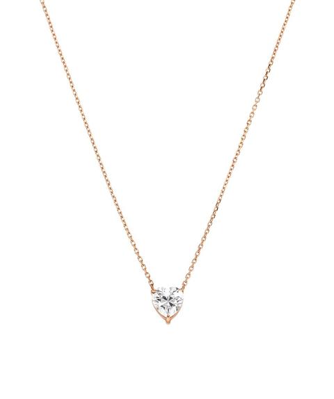 Diamond Heart Necklace Rose Gold