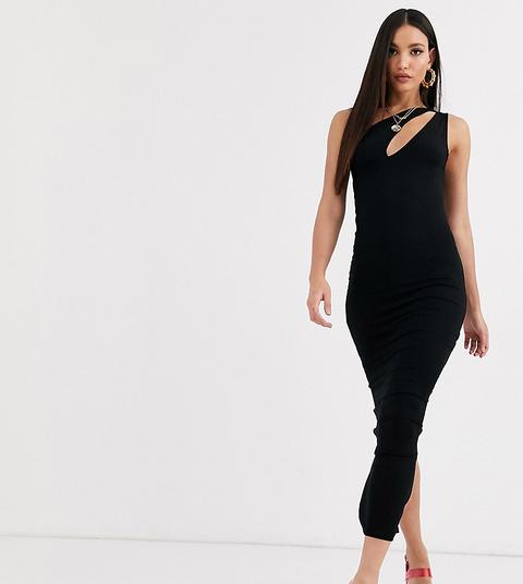 Vestido Largo Con Abertura Delantera Going Out De Asos Design Tall-negro