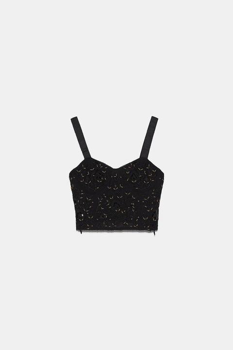 Boncuklu Crop Top