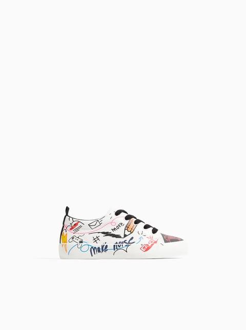 Graffiti Sneakers from Zara on 21 Buttons