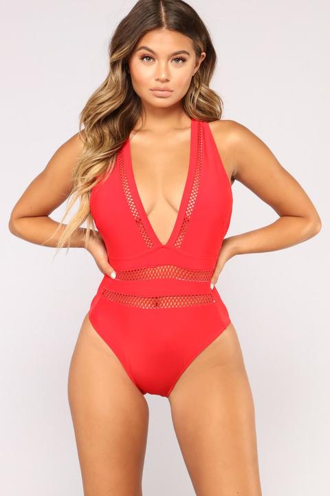 fashion nova red bathing suit