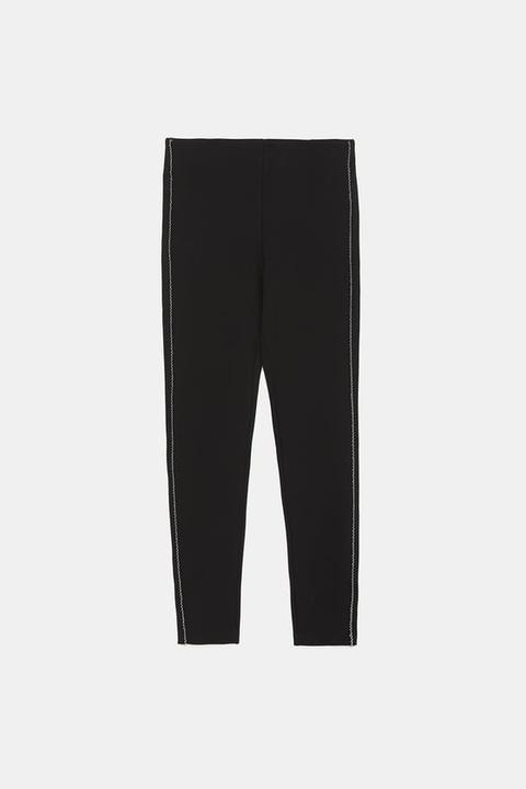 Leggings Con Dettaglio Argentato