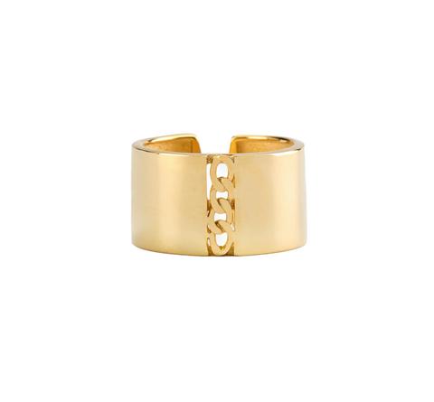 Anillo Flat Chain Oro