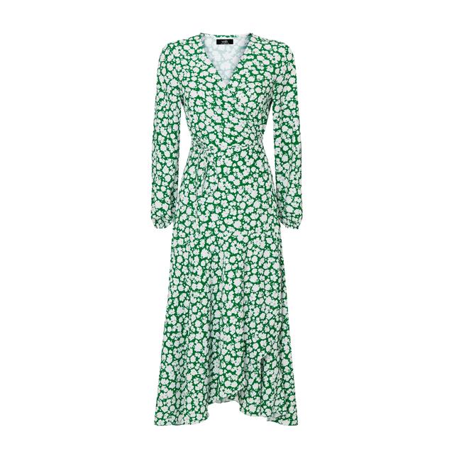 Green Floral Wrap Midi Dress from Wallis on 21 Buttons