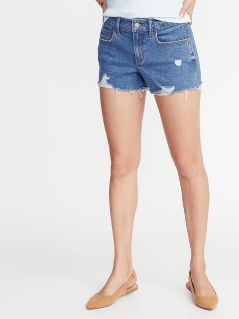 distressed boyfriend jean shorts