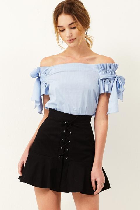 Ruth Ribbon Off-the-shoulder Blouse