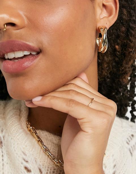 Pieces Chunky Hoops In Gold