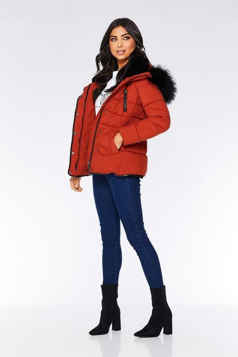 quiz red padded jacket