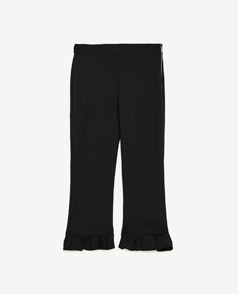 Pantaloni Cropped Volant