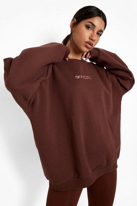 Womens Oversized Active Sweatshirt - Brown - S, Brown