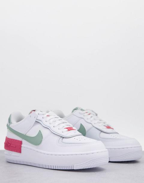 Zapatillas De Deporte Blancas, Grises Y Rosas Air Force 1 Shadow De Nike