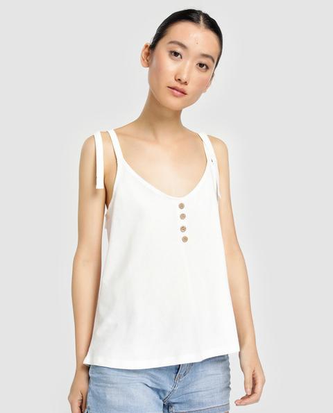 Easy Wear - Camiseta Mujer Blanca De Tirantes de El Corte Ingles en 21 Buttons