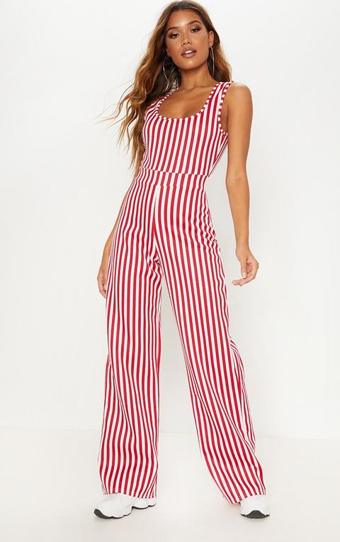 Red Stripe Jumpsuit