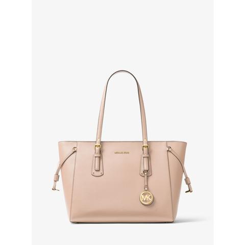 Mkbolso Tote Voyager Mediano De Piel De Grano Cruzado - Rosa Claro(rosa) - Michael Kors