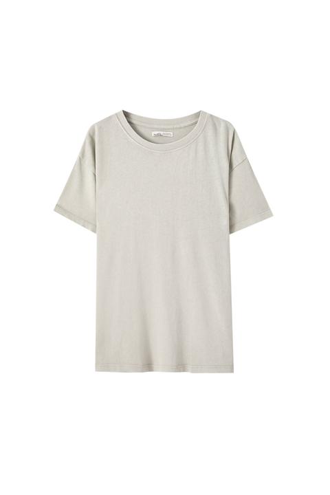 Camiseta Básica Oversize Efecto Lavado