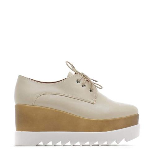 Mary - Beige Flatform Shoes