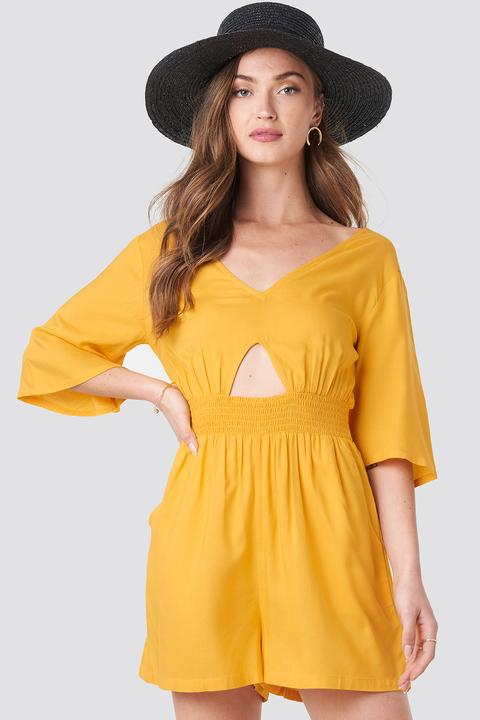 Na-kd Cut Out Detail Playsuit - Yellow