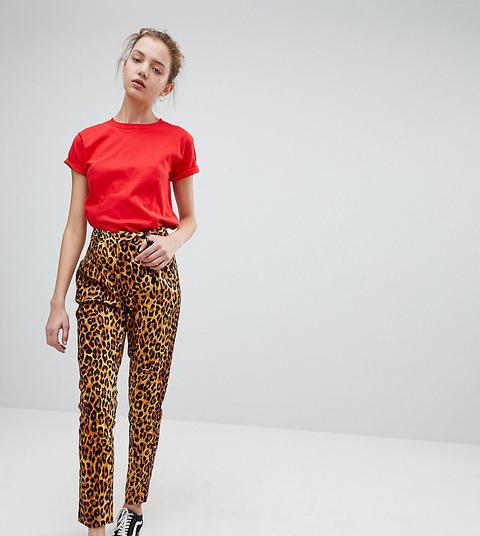 Pantalones De Pinzas Con Estampado De Leopardo De Daisy Street
