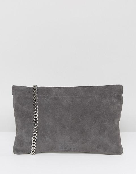 Bolso Bandolera Con Correa De Cadena Y Diseño Fino De Ante Gris De Vagabond