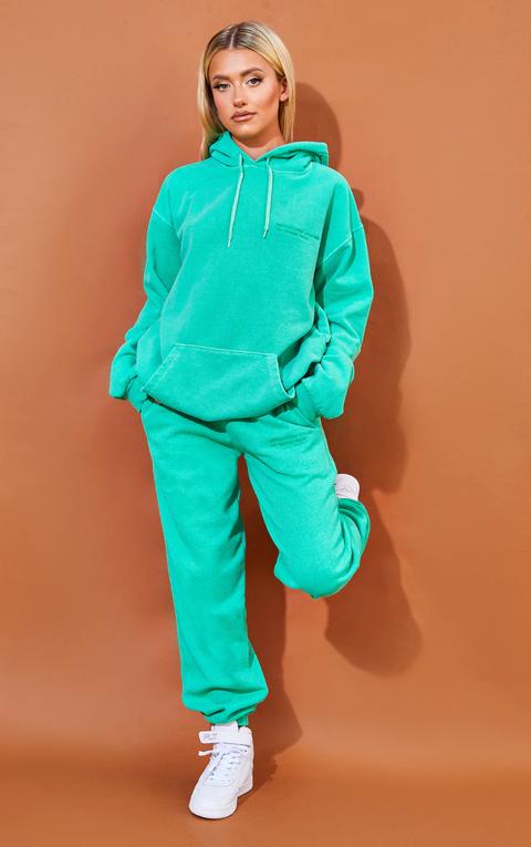 Prettylittlething Recycled Green Est 2012 Washed Joggers