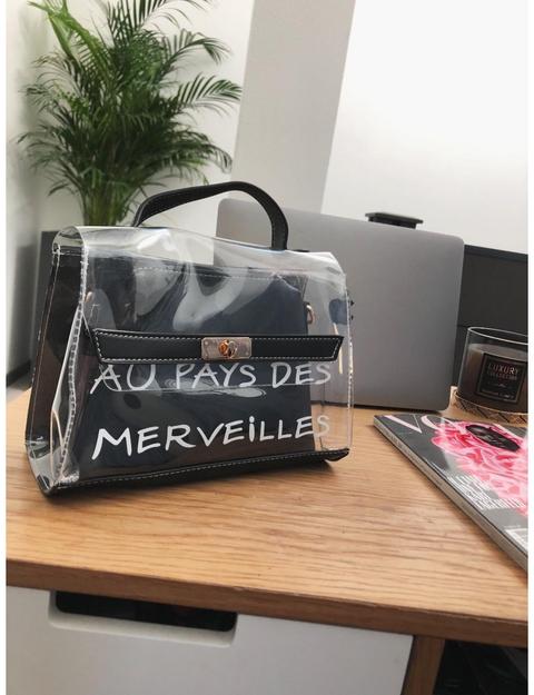 sac a main transparent noir