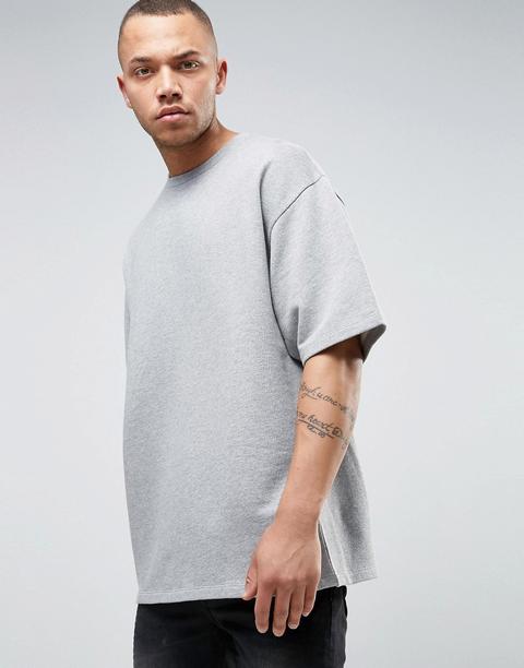 Sudadera Extragrande De Manga Corta En Gris Marga De Asos