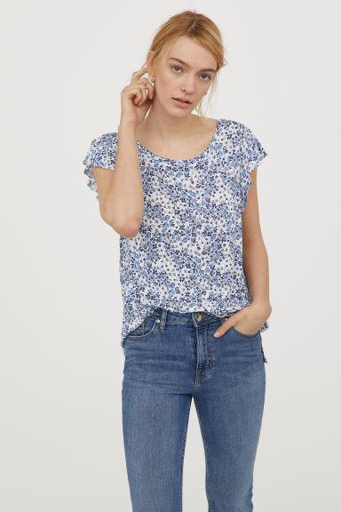 Camiseta De Punto Con Volantes
