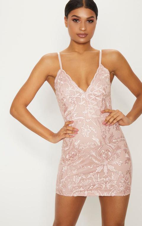 pink embroidered dress
