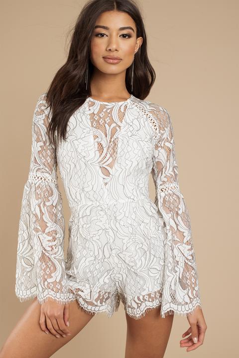 Little Lies White Lace Romper from Tobi on 21 Buttons