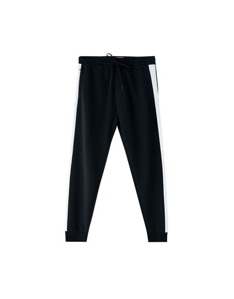 Pantaloni Jogging Striscia Laterale E Polsini