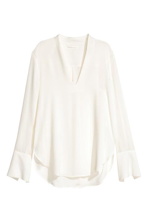 Bluse Mit V-ausschnitt