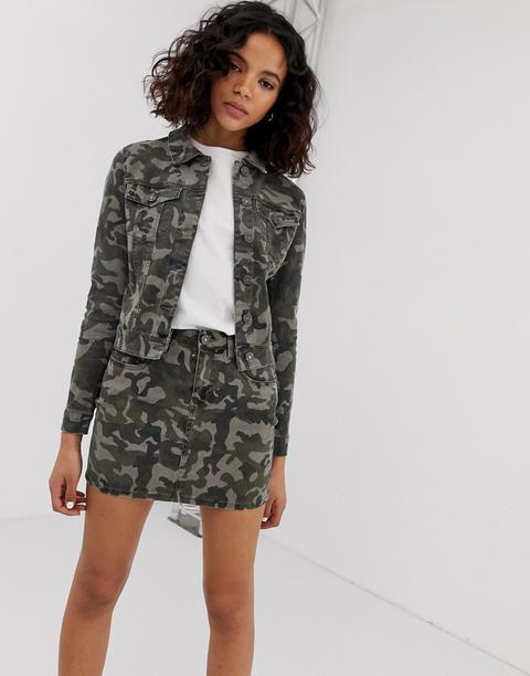 Noisy May Camo Print Jacket-green