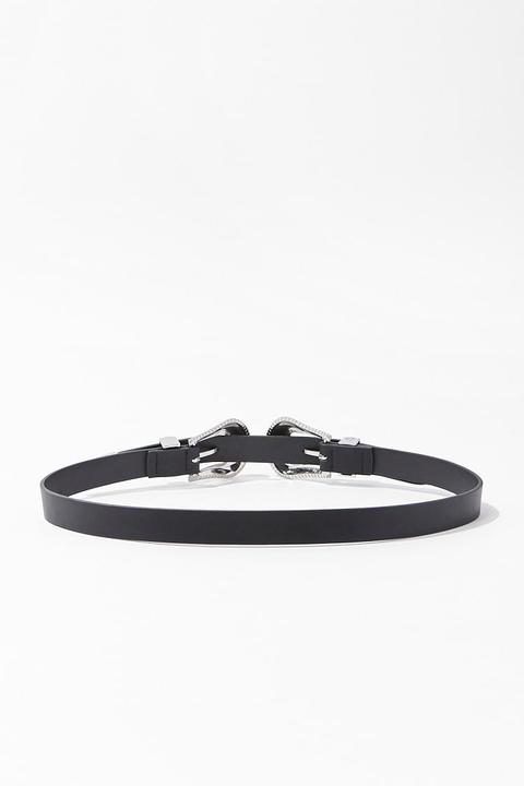 Forever 21 Embossed Double-buckle Belt 