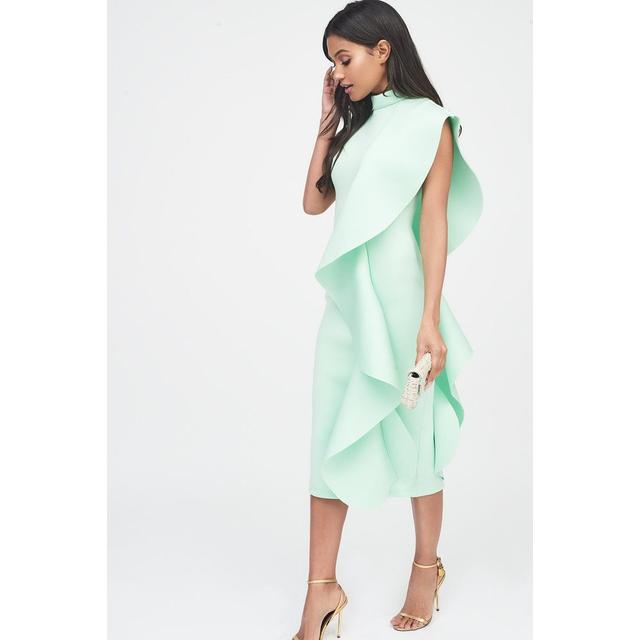 scuba frill dress