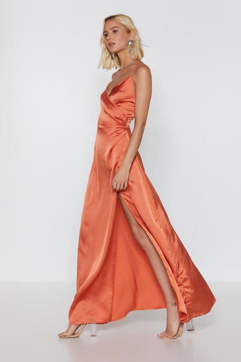 When The Moon's Out Satin Maxi Dress