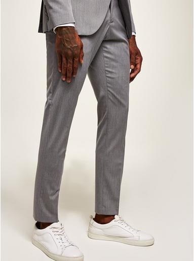 Mens Selected Homme Grey Stripe Trousers, Grey