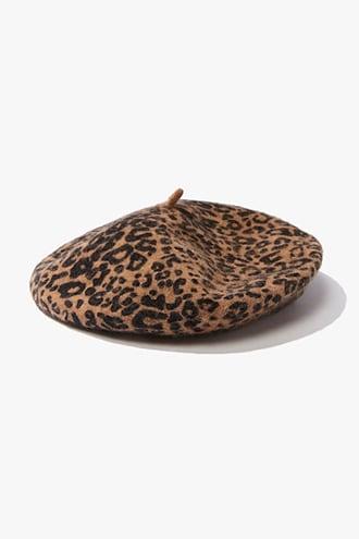 Forever 21 Leopard Print Beret , Brown/black