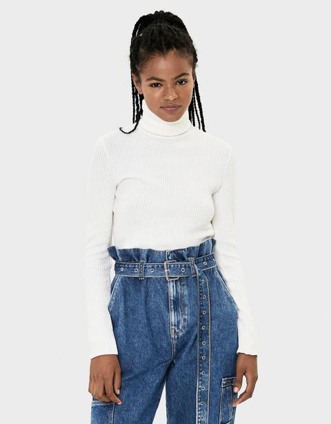 Jersey Cropped Con Cuello Vuelto