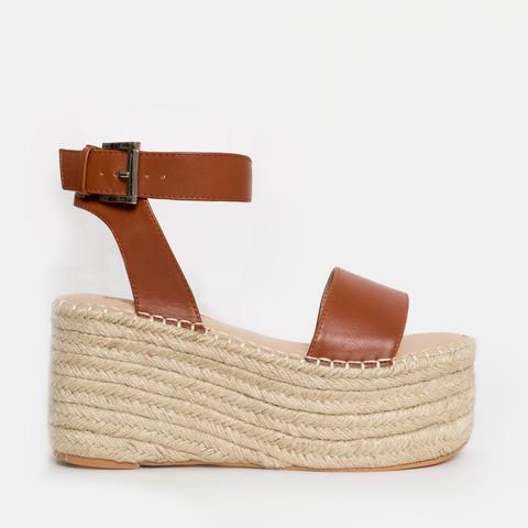 Mae Tan Buckle Espadrille Flatforms