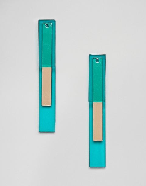 Pendientes Dorados Con Barra De Resina De Asos