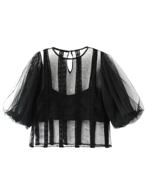 See-through Pizzo Camicetta