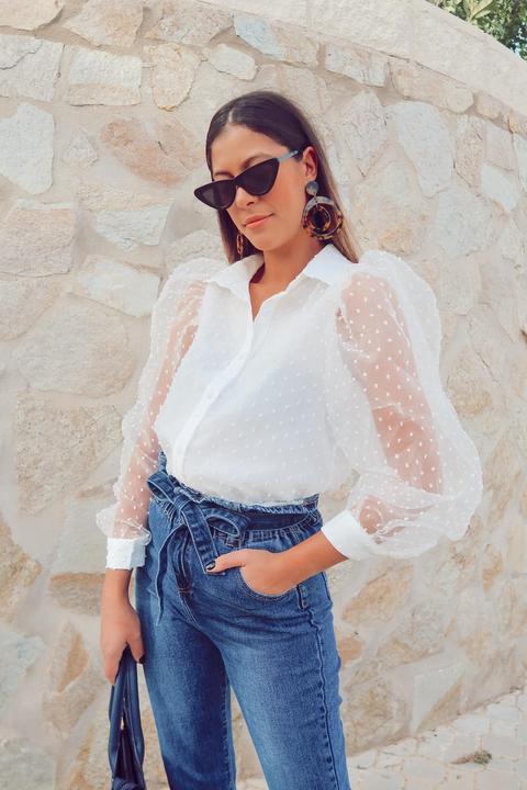 Blusa Plumetti Manga Abullonada