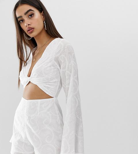 white playsuit pretty little thing