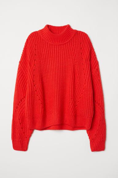 H & M - Pullover In Maglia A Coste - Arancione