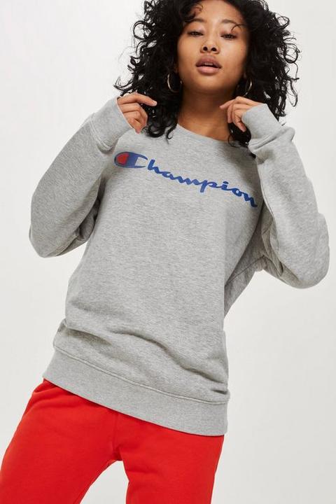 Womens Logo Crew Neck Jumper By Champion - Grey Marl, Grey Marl from ...