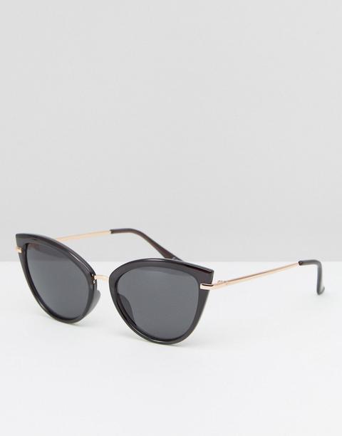 Asos Metal Bridge Cat Eye Sunglasses With Rose Gold