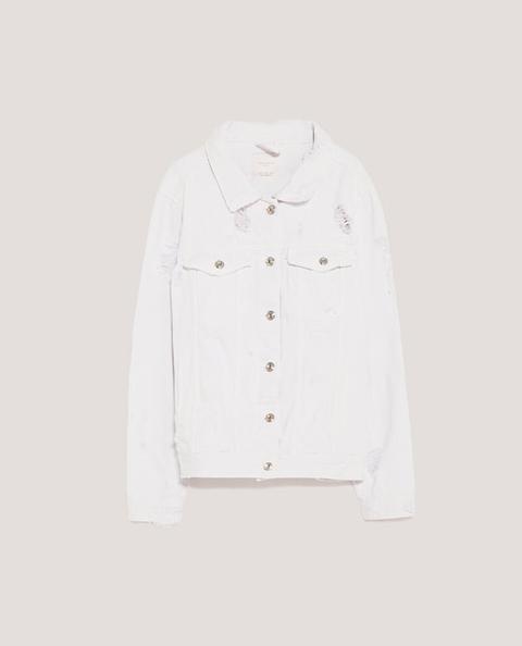 Giubbotto Denim Bianco